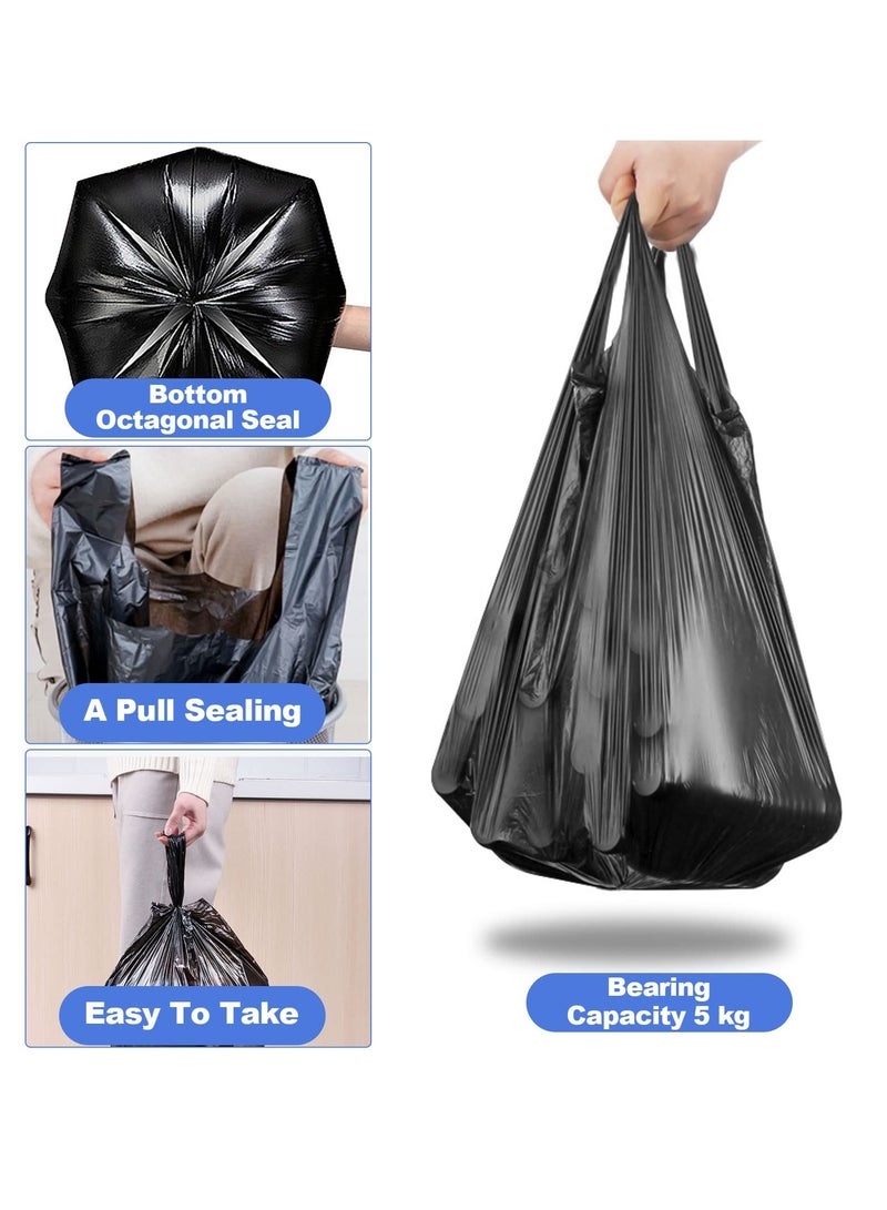 HaHaHai Garbage Bags 5 Gallon 100 Counts, Handle Tie Large Capacity  Plastic Trash Bags Good Toughness, No Water Leakage, for Office, Kitchen, Bedroom Waste Bin, Wastebasket Bags(Black) - Image 2