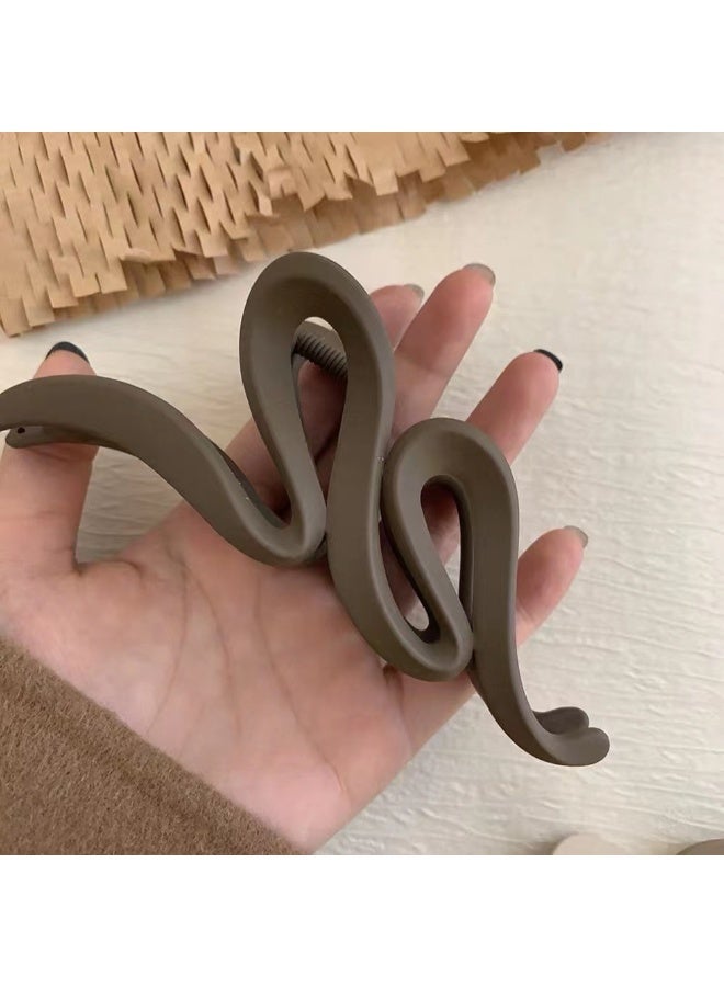 Set of 3 Multicolor Large Matte Wavy Hair Clips for Women - Vintage Style, Shark Clips for Easy Updos and Styling - Image 2