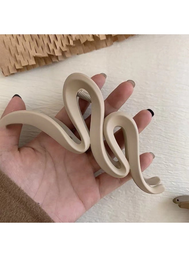 Set of 3 Multicolor Large Matte Wavy Hair Clips for Women - Vintage Style, Shark Clips for Easy Updos and Styling - Image 3