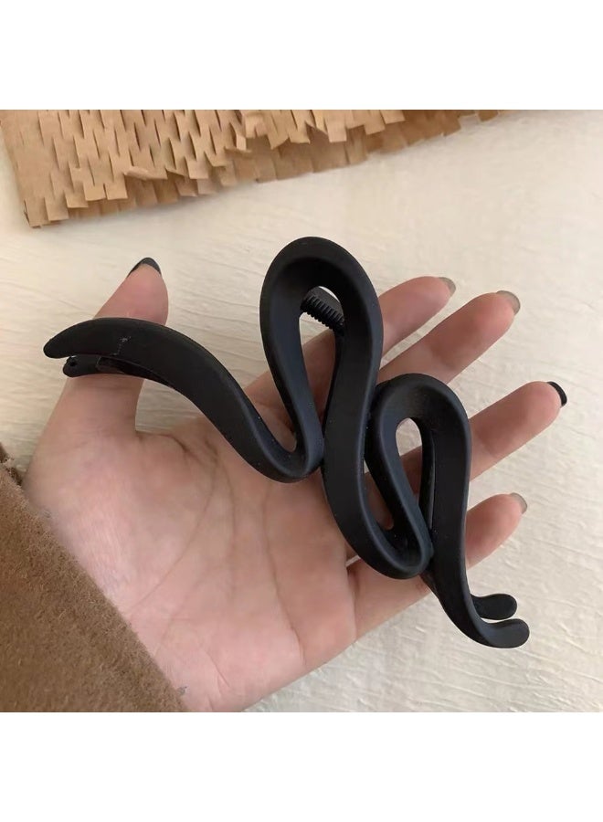 Set of 3 Multicolor Large Matte Wavy Hair Clips for Women - Vintage Style, Shark Clips for Easy Updos and Styling - Image 4