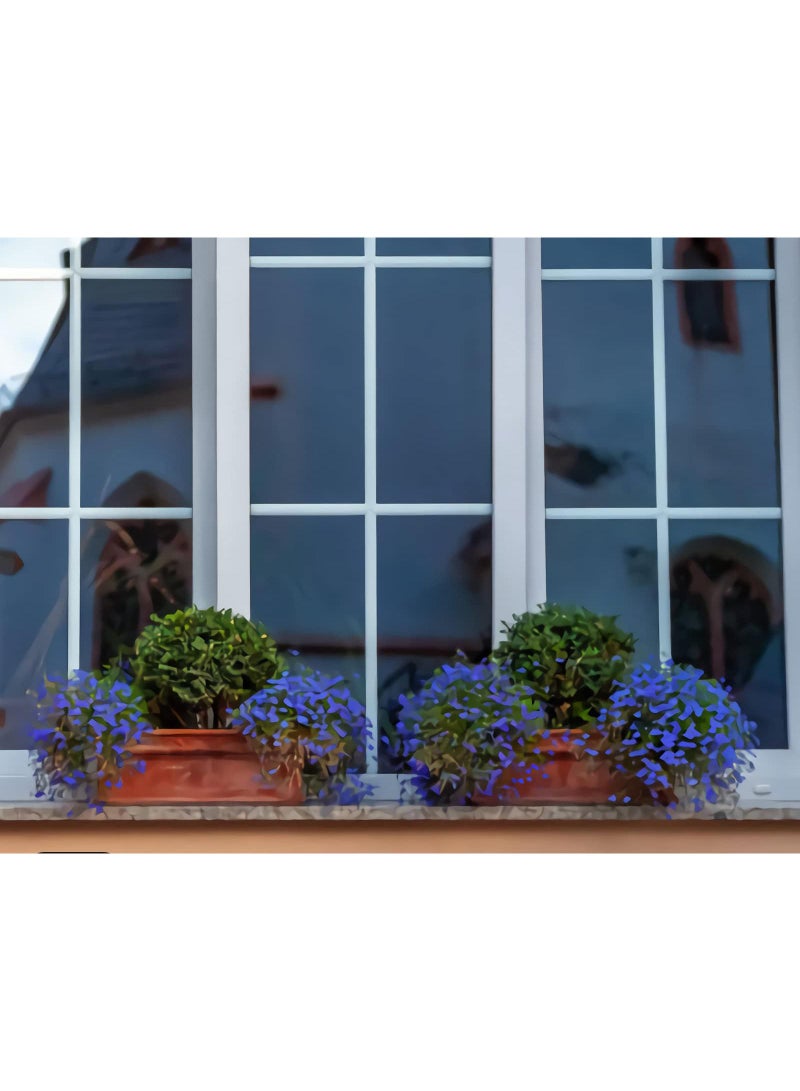 Sweet seven فيلم نافذة عاكس - خصوصية من جهة واحدة، تحكم في حرارة النهار، مضاد للأشعة فوق البنفسجية، تينت لاصق ثابت - مثالي للمنزل والمكتب - أزرق-فضي، 23.6x39.4 بوصة - Image 1