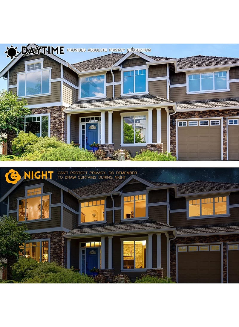 Sweet seven فيلم نافذة عاكس - خصوصية من جهة واحدة، تحكم في حرارة النهار، مضاد للأشعة فوق البنفسجية، تينت لاصق ثابت - مثالي للمنزل والمكتب - أزرق-فضي، 23.6x39.4 بوصة - Image 5