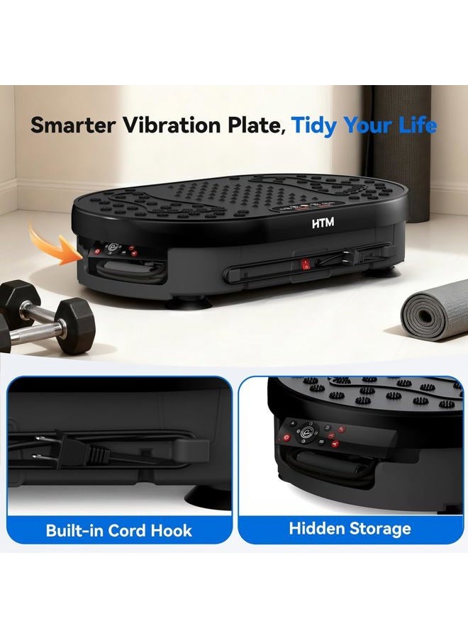 HTM Vibration Plate Exercise Machine with 120 Speed Levels, 9 Program Modes and Remote Control - 15 Min Timer, 300 lbs Capacity for Full Body Workout, Lymphatic Drainage, Weight Loss and Toning - Image 3