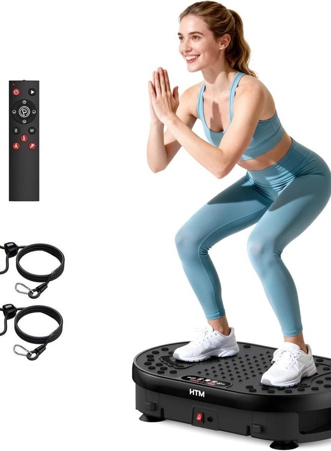HTM Vibration Plate Exercise Machine with 120 Speed Levels, 9 Program Modes and Remote Control - 15 Min Timer, 300 lbs Capacity for Full Body Workout, Lymphatic Drainage, Weight Loss and Toning - Image 1