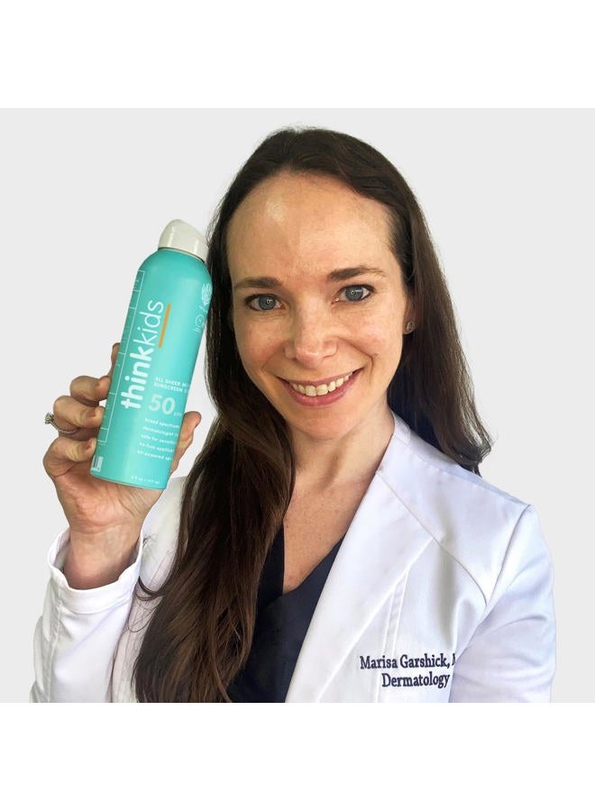 Thinksport Kids Sunscreen Spray, SPF 50 All Sheer Mineral Sunscreen, 6 Fl Oz, Water Resistant Baby & Toddler, Natural Zinc Oxide UVA/UVB Protection - Image 4