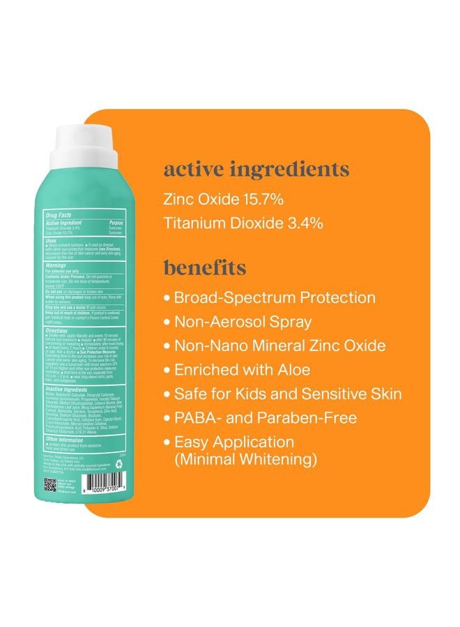 Thinksport Kids Sunscreen Spray, SPF 50 All Sheer Mineral Sunscreen, 6 Fl Oz, Water Resistant Baby & Toddler, Natural Zinc Oxide UVA/UVB Protection - Image 2