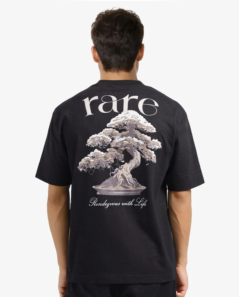 Rare Rabbit Men's Oversized Graphic Print T-Shirt