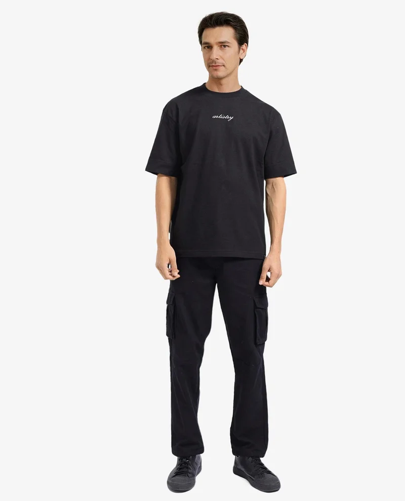 Rare Rabbit Men's Oversized Graphic Print T-Shirt