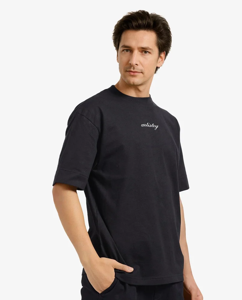 Rare Rabbit Men's Oversized Graphic Print T-Shirt