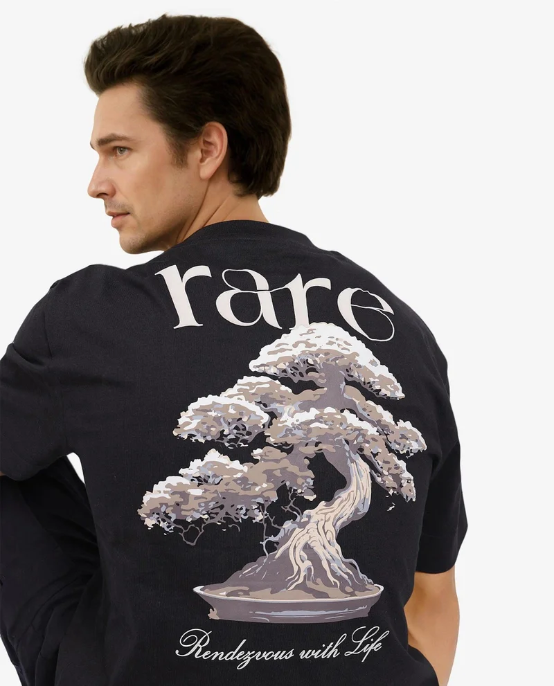 Rare Rabbit Men's Oversized Graphic Print T-Shirt