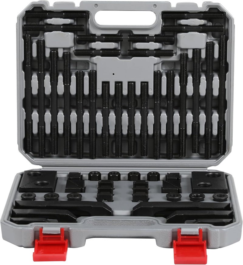 HFS (R) 5/8"Slot 1/2" Stud Hold Down Clamp Clamping Set Kit Bridgeport Mill for Bridgeport mills and other milling machines 58 Pc - Image 1