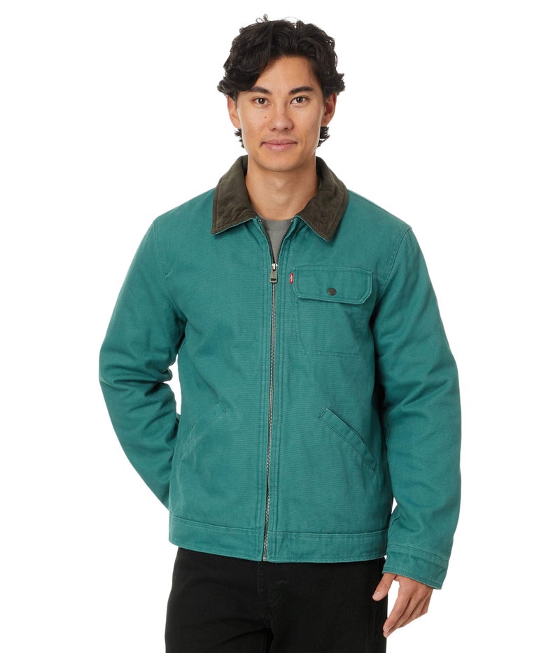 Levi's Men's Cotton Field Jacket With Corduroy Collar, Atlantis Quilt Lined, Small - Image 1