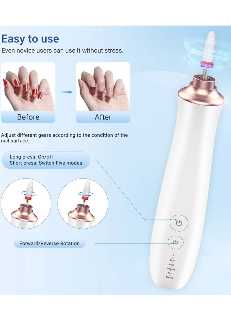 MOCOM 2025 Strong Mini Wireless UV Nail Machine – 35,000RPM Professional Brushless E-File | Portable Cordless Electric Nail Drill Machine M151 | Rechargeable USB Nail Drill Pen for Manicure & Pedicure | Powerful Nail Art Tool for Gel Polish Removal, Acrylic Shaping & Precision Filing | Salon-Quality Handpiece Nail Drill Tool for Home & Professional Use - Image 3