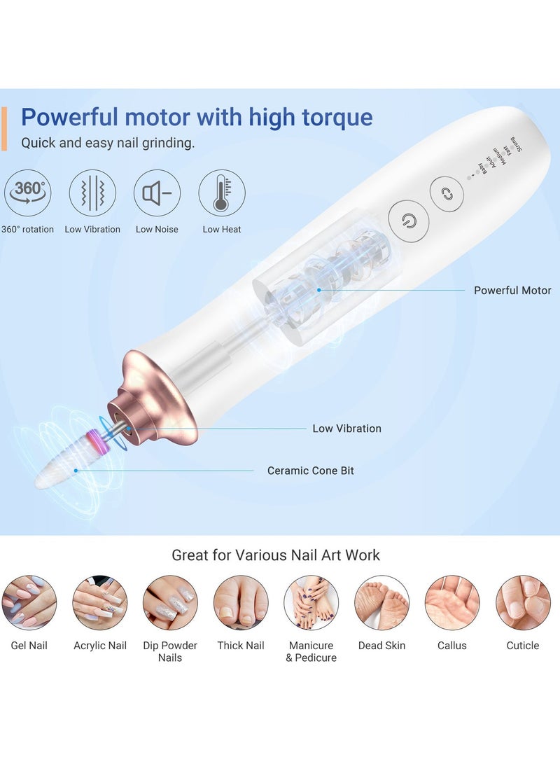 MOCOM 2025 Strong Mini Wireless UV Nail Machine – 35,000RPM Professional Brushless E-File | Portable Cordless Electric Nail Drill Machine M151 | Rechargeable USB Nail Drill Pen for Manicure & Pedicure | Powerful Nail Art Tool for Gel Polish Removal, Acrylic Shaping & Precision Filing | Salon-Quality Handpiece Nail Drill Tool for Home & Professional Use - Image 4