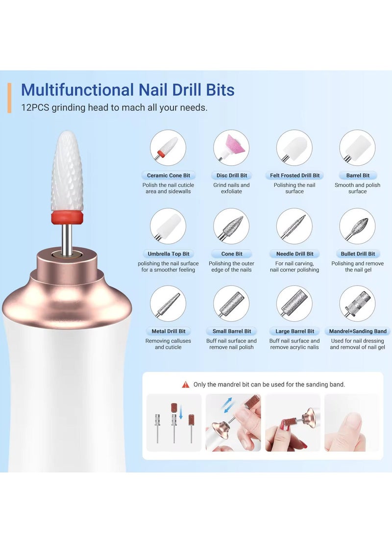 MOCOM 2025 Strong Mini Wireless UV Nail Machine – 35,000RPM Professional Brushless E-File | Portable Cordless Electric Nail Drill Machine M151 | Rechargeable USB Nail Drill Pen for Manicure & Pedicure | Powerful Nail Art Tool for Gel Polish Removal, Acrylic Shaping & Precision Filing | Salon-Quality Handpiece Nail Drill Tool for Home & Professional Use - Image 5