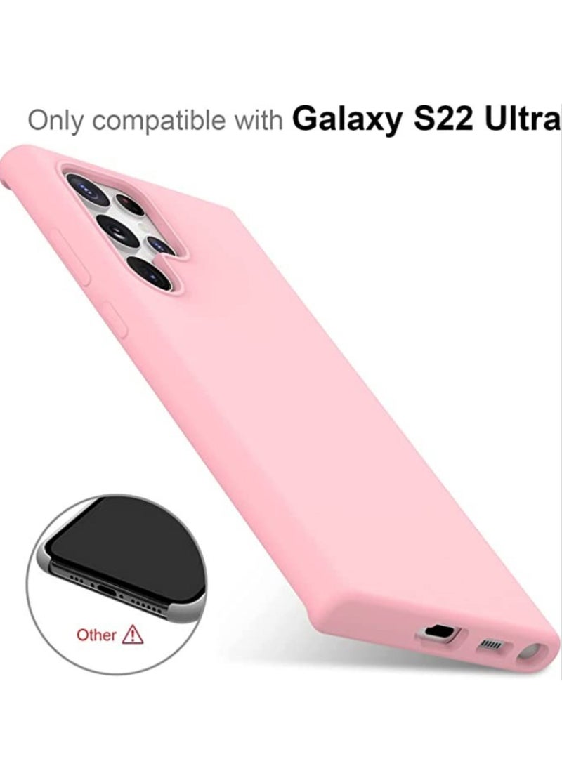 MUNTAQI Liquid Silicon Case Compatible with Samsung Galaxy S22 ULTRA, Shock-Proof Soft Gel Rubber Matte Finish Cover designed for Samsung Galaxy S22 ULTRA 6.80’ (2022)- Pink - Image 4
