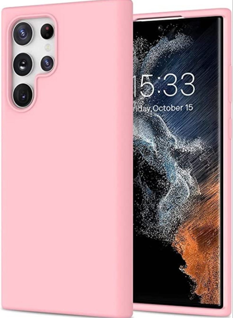 MUNTAQI Liquid Silicon Case Compatible with Samsung Galaxy S22 ULTRA, Shock-Proof Soft Gel Rubber Matte Finish Cover designed for Samsung Galaxy S22 ULTRA 6.80’ (2022)- Pink - Image 1