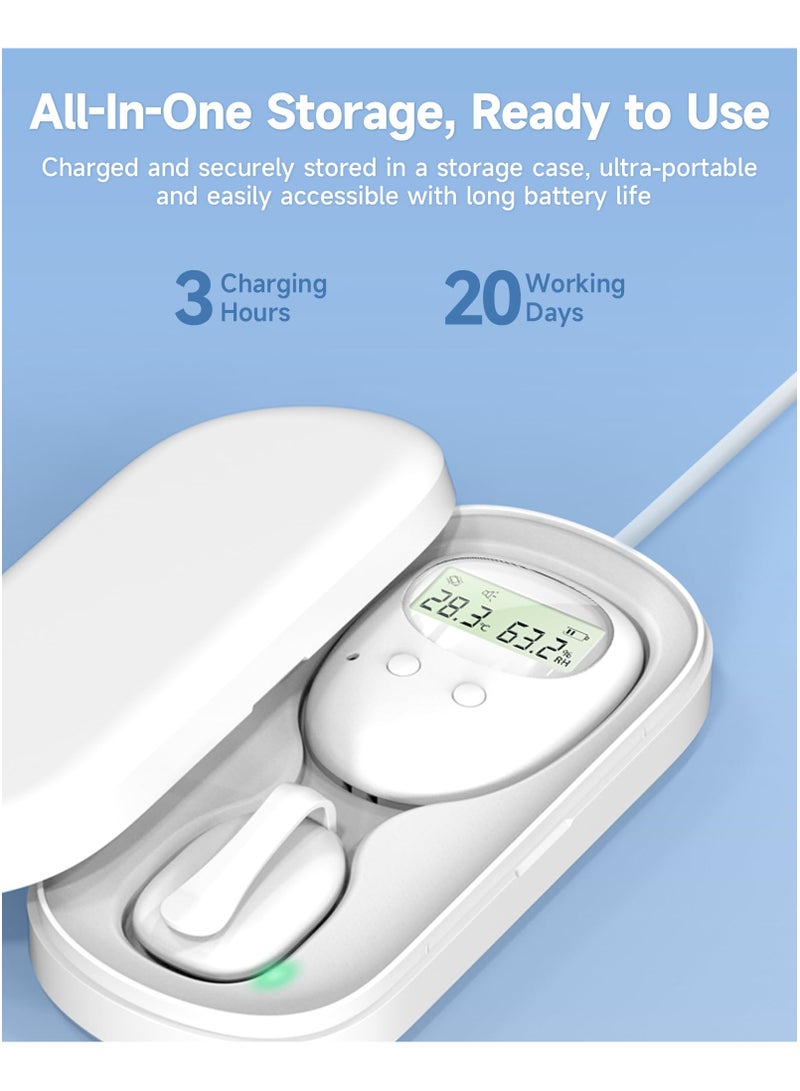 general Wireless Bed Wetting Alarm, Bedwetting Alarm w Charging Box, 65ft Range, Temperature/Humidity Display, 80db Sound Vibration- Potty Training, Pee Alarm for Kids Boys, Girls, Elderly, Older - Image 3