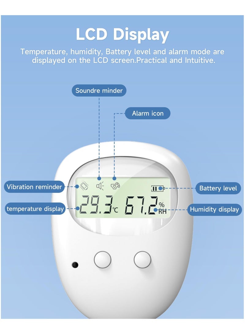 general Wireless Bed Wetting Alarm, Bedwetting Alarm w Charging Box, 65ft Range, Temperature/Humidity Display, 80db Sound Vibration- Potty Training, Pee Alarm for Kids Boys, Girls, Elderly, Older - Image 4