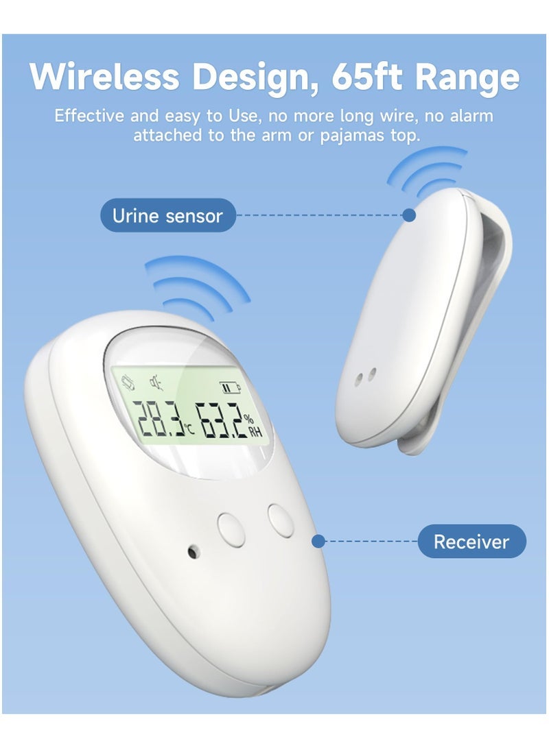 general Wireless Bed Wetting Alarm, Bedwetting Alarm w Charging Box, 65ft Range, Temperature/Humidity Display, 80db Sound Vibration- Potty Training, Pee Alarm for Kids Boys, Girls, Elderly, Older - Image 2