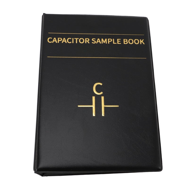 diustou Capacitor Sample Book 84 Values COG X5R X7R - Leather Touch Case Metal Buckle Frame for Maintenance Teaching Experiment - Image 1