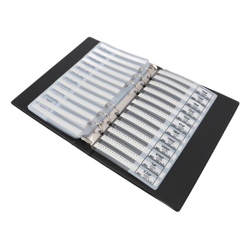 diustou Capacitor Sample Book 84 Values COG X5R X7R - Leather Touch Case Metal Buckle Frame for Maintenance Teaching Experiment - Image 4
