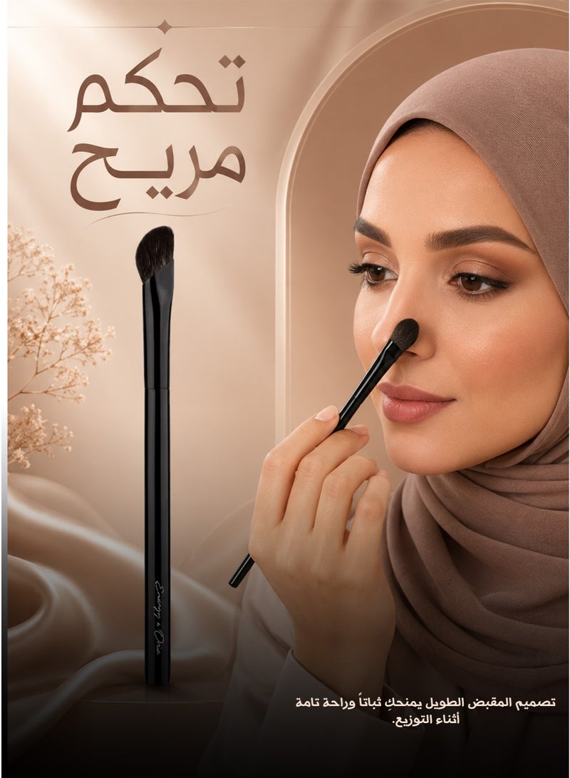 فرشاة كنتور الأنف الفردية بمقبض طويل – شعيرات فايبر ناعمة ومرنة لدمج دقيق ومثالي - Image 3
