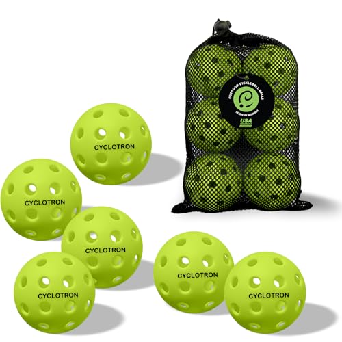 cyclotron 6Pack Premium Pickleball Balls USAP Approved 40 Holes OutdoorIndoor Pickle Balls with Bag Perfectly Balanced High Bounce True Flight Pickle Ball for Tournament PlayGreen - Image 1