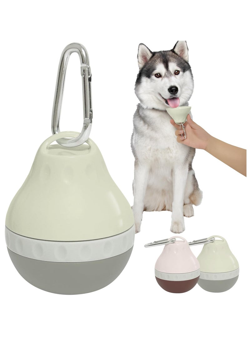 Portable dog water bottle with hanging buckle, suitable for dog outdoor activities, 200/400ml leak-proof dog food storage container, foldable silicone body and easy-to-clean design