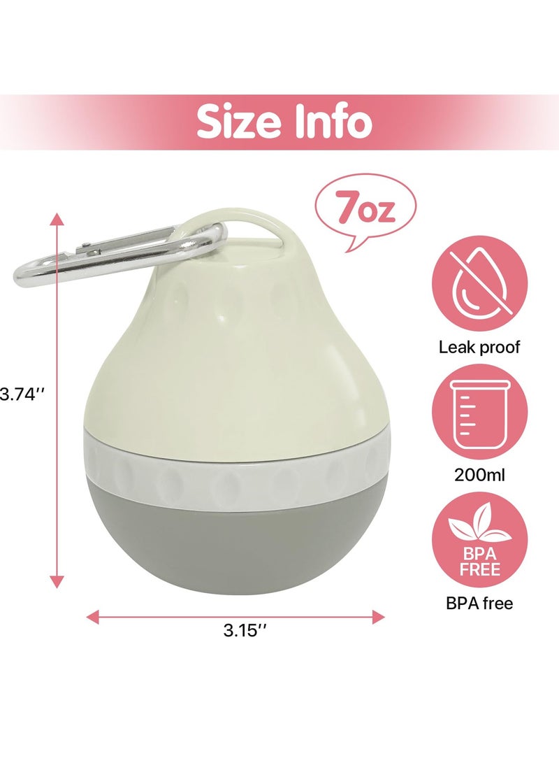 Portable dog water bottle with hanging buckle, suitable for dog outdoor activities, 200/400ml leak-proof dog food storage container, foldable silicone body and easy-to-clean design