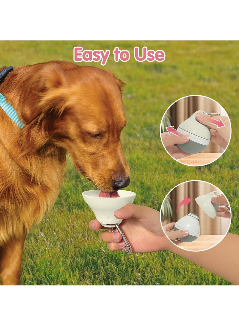 Portable dog water bottle with hanging buckle, suitable for dog outdoor activities, 200/400ml leak-proof dog food storage container, foldable silicone body and easy-to-clean design