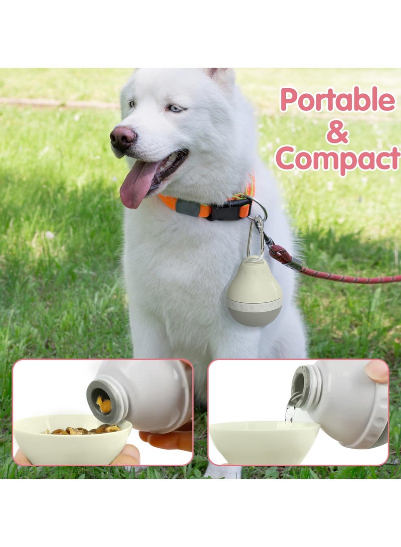 Portable dog water bottle with hanging buckle, suitable for dog outdoor activities, 200/400ml leak-proof dog food storage container, foldable silicone body and easy-to-clean design