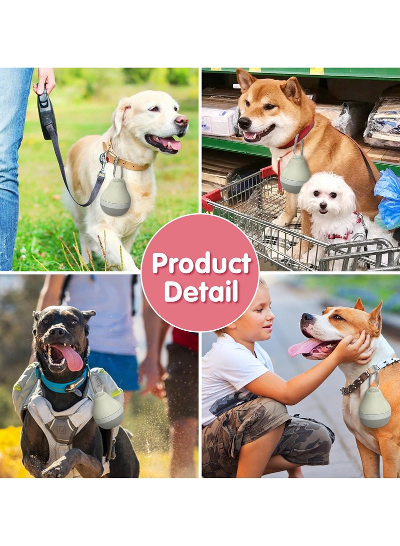 Portable dog water bottle with hanging buckle, suitable for dog outdoor activities, 200/400ml leak-proof dog food storage container, foldable silicone body and easy-to-clean design