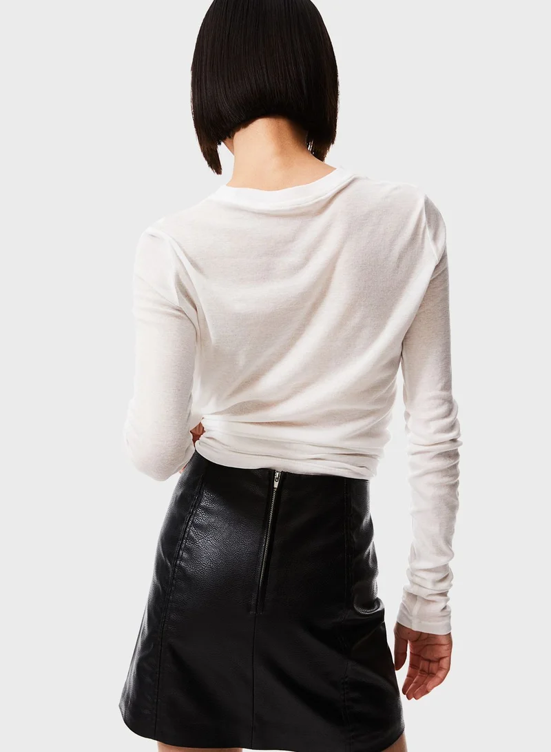 H&M Pu High Waist Mini Skirt