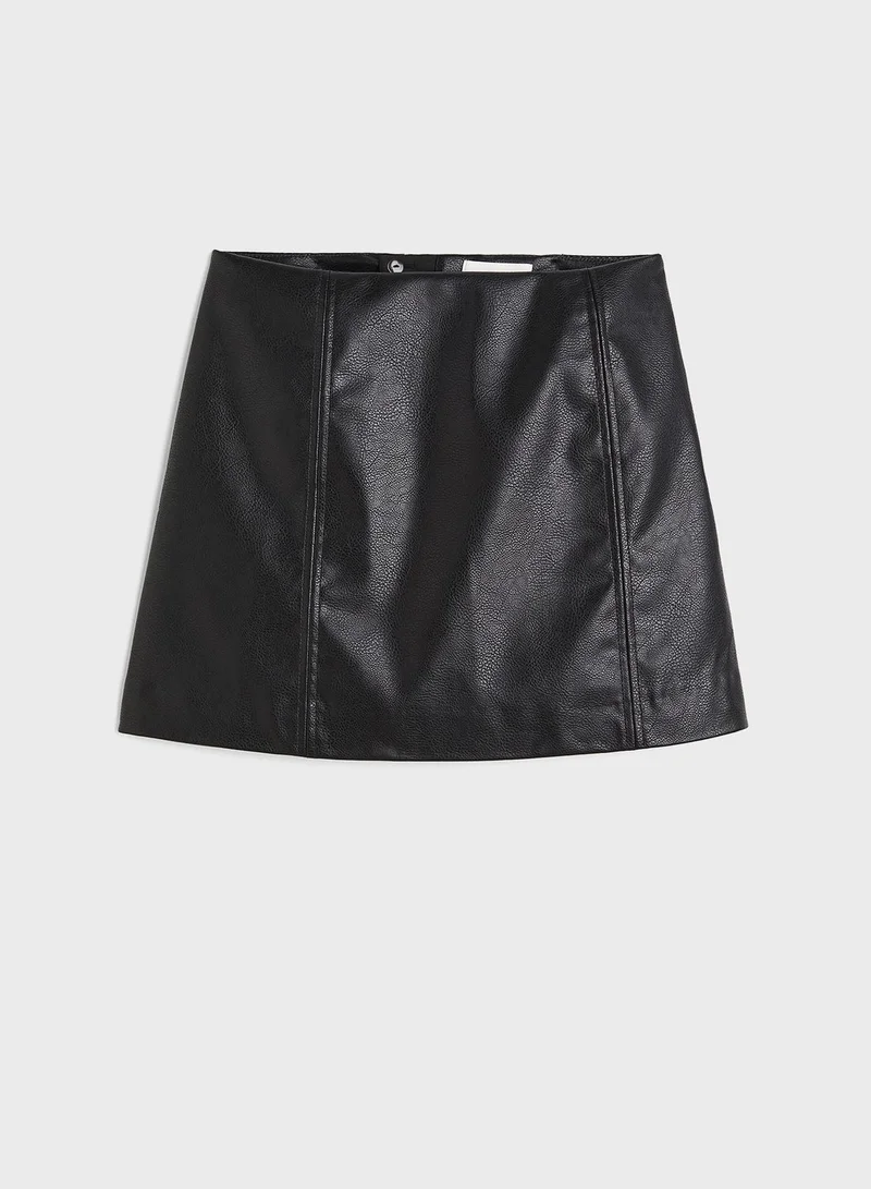 H&M Pu High Waist Mini Skirt