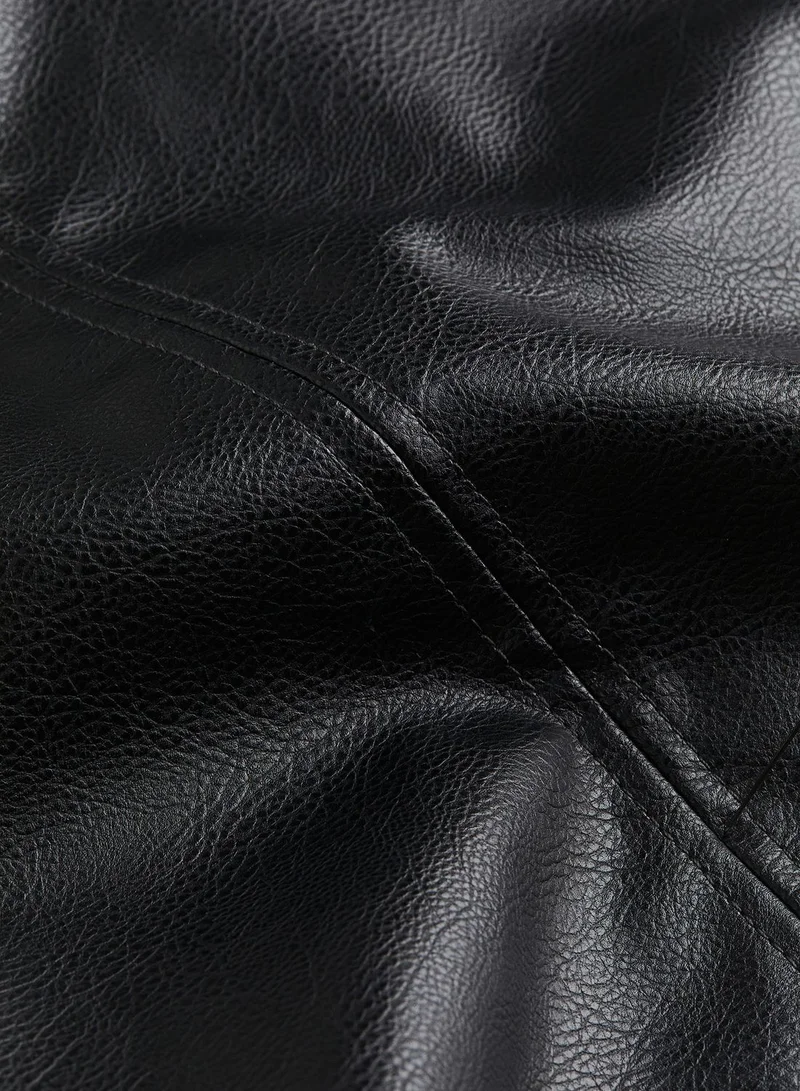 H&M Pu High Waist Mini Skirt