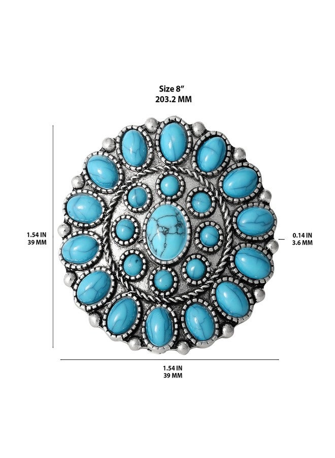 Jessica Simpson Womens Turquoise Stone Ring Size 8 - Oxidized Silver-Tone Statement Ring with Turquoise Stones - Image 5