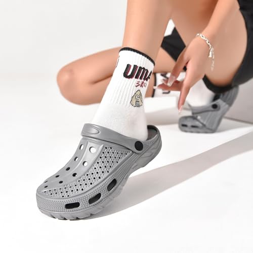INMINPIN Women and Men Orthopedic Clogs Arch Support Garden Shoes Sandals Slippers with Plantar Fasciitis Feet Insoles,Grey/Camo,9.5-10.5 Women/7.5-8.5 Men - Image 3