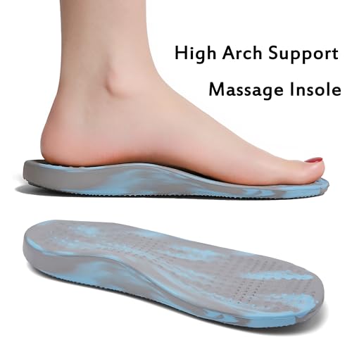 INMINPIN Women and Men Orthopedic Clogs Arch Support Garden Shoes Sandals Slippers with Plantar Fasciitis Feet Insoles,Grey/Camo,9.5-10.5 Women/7.5-8.5 Men - Image 4