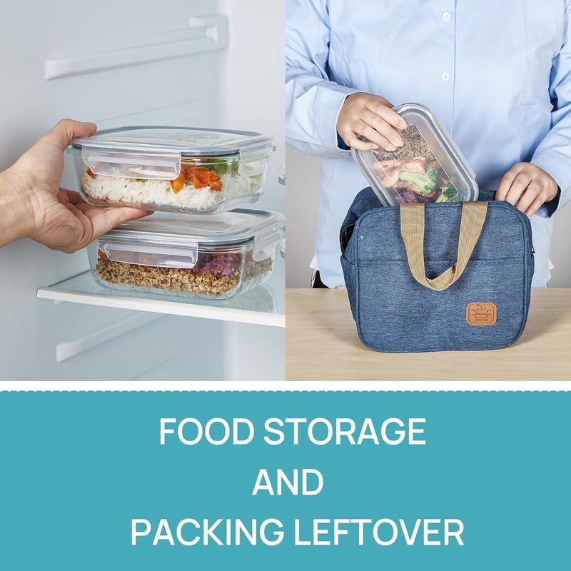 Vtopmart 5-Pack 22oz Glass Storage Containers with Lids - Meal Prep Food Containers Set - Image 5