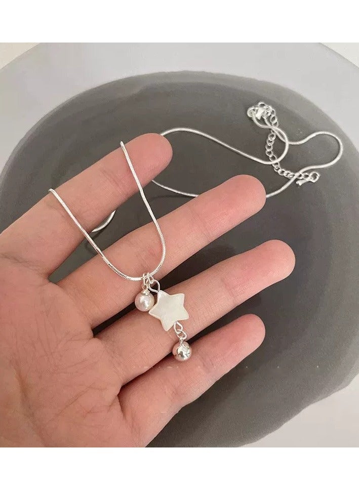 Goolsky French-Inspired Shell Star Pendant Necklace – Dainty Luxury Summer Jewelry for Women, Minimalist Chic Clavicle Chain - Image 3
