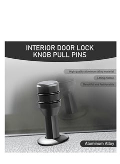 Excefore Car Door Lock Knobs, Aluminum Alloy Inner Door Lock Pull Pins, 49mm x 12mm Car Interior Modification Accessories, Car Lock Knobs Pull Pins, Universal for Most Cars, Trucks (Black)  - Image 3