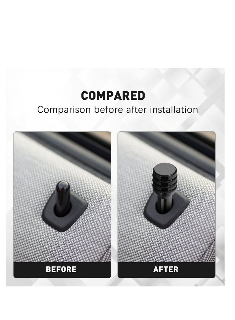Excefore Car Door Lock Knobs, Aluminum Alloy Inner Door Lock Pull Pins, 49mm x 12mm Car Interior Modification Accessories, Car Lock Knobs Pull Pins, Universal for Most Cars, Trucks (Black)  - Image 4