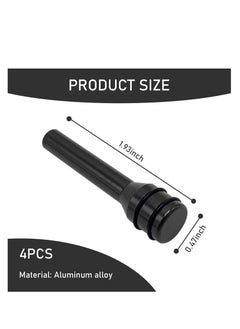 Excefore Car Door Lock Knobs, Aluminum Alloy Inner Door Lock Pull Pins, 49mm x 12mm Car Interior Modification Accessories, Car Lock Knobs Pull Pins, Universal for Most Cars, Trucks (Black)  - Image 2