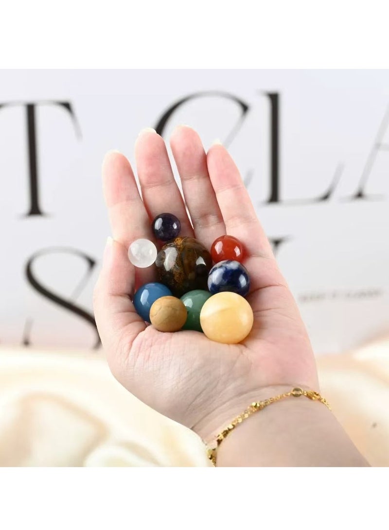 إيفرين مجموعة كريستال النظام الشمسي الفاخرة - مجموعة من 9 كواكب من الأحجار الطبيعية، لديكور سطح الطاولة بموضوع الكون المجرة، صندوق هدايا من العينات المعدنية لعشاق العلوم، نظام الشمس، هدية كريستالية للمهرجان - Image 5