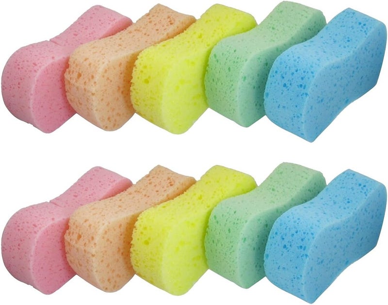 Lantee Large Sponges - Big 10 Pcs High Foam Cleaning Washing Sponge Pad for Car, Household Cleaning and Water Games, 8.5" L x 4.3" W x 2.56" Th - Image 1