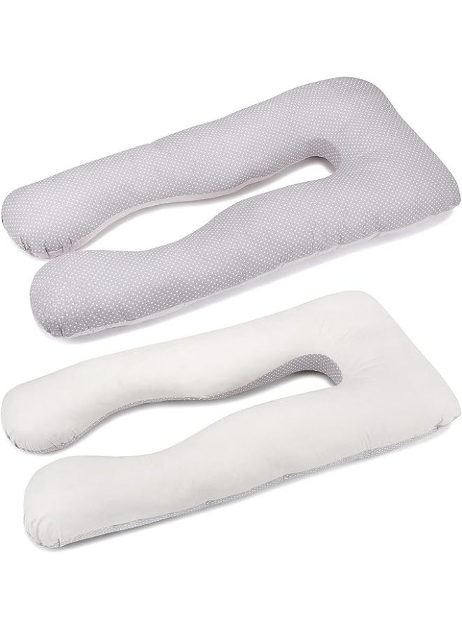 U Shape Pregnancy Pillow Full Body Support Cushion for Side Sleeping Maternity Pillow for Back Belly and Leg Comfort with Removable Zipper Cover - Image 4