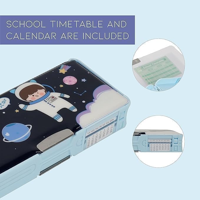 Royals hub Plastic Space Compass Multifunctional Pencil Box for Kids Magnetic Compass Box Space Theme Return Gifts for Boys & Girls (Multicolor) (Accessories Not Included) - Image 5