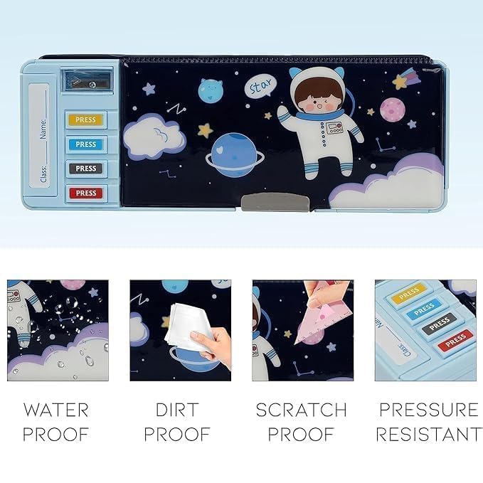 Royals hub Plastic Space Compass Multifunctional Pencil Box for Kids Magnetic Compass Box Space Theme Return Gifts for Boys & Girls (Multicolor) (Accessories Not Included) - Image 4