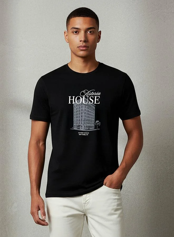 Splash FAV Men Slim Fit Crew Neck Short Sleeves Graphic Print T-shirt